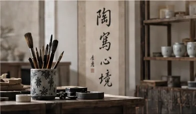 景德镇创作空间氛围示意，非实际工作室照片
